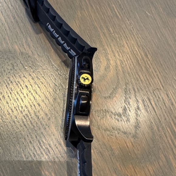 Ferrari Black Sport Watch with Yellow Shield Accent - Picture 9 of 9